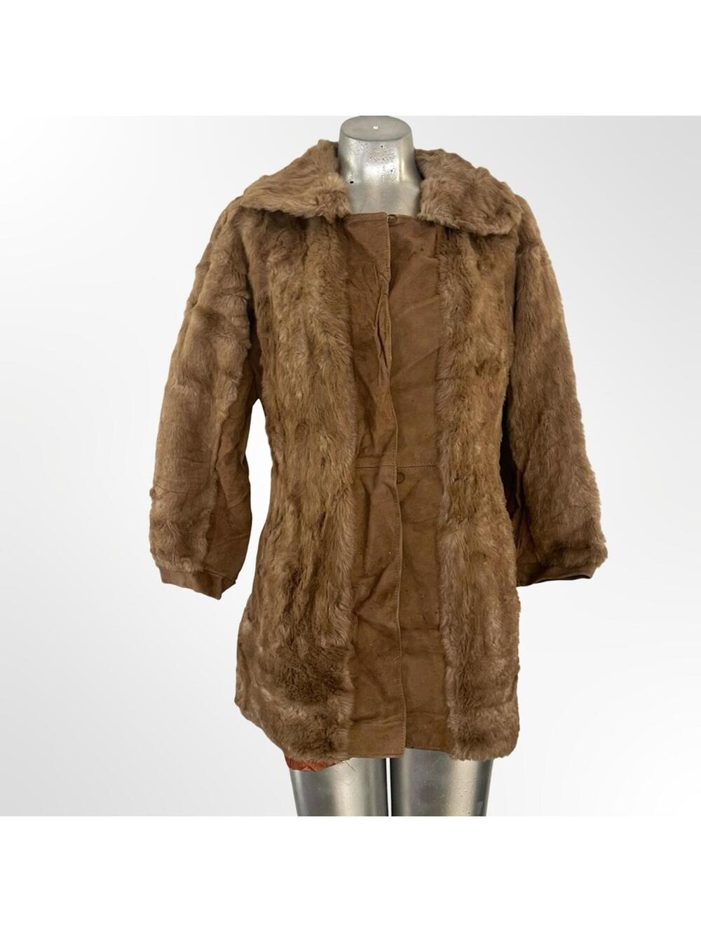 Vintage Brown Faux Fur Coat - Women's Jacket